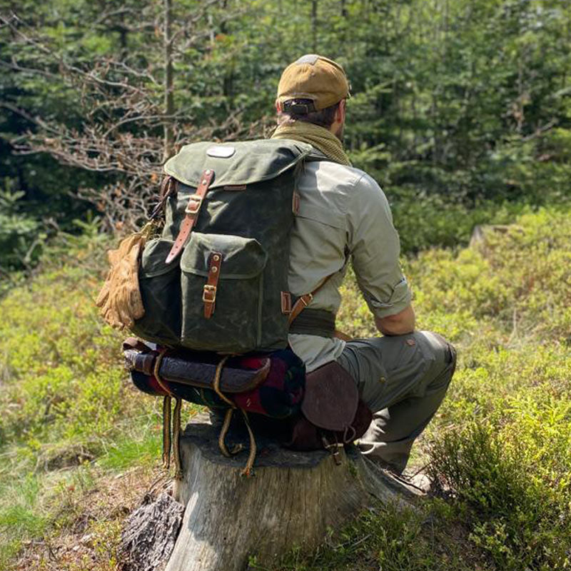 13554 6 batoh jubo bushcraft vandrak waxed 45l zeleny
