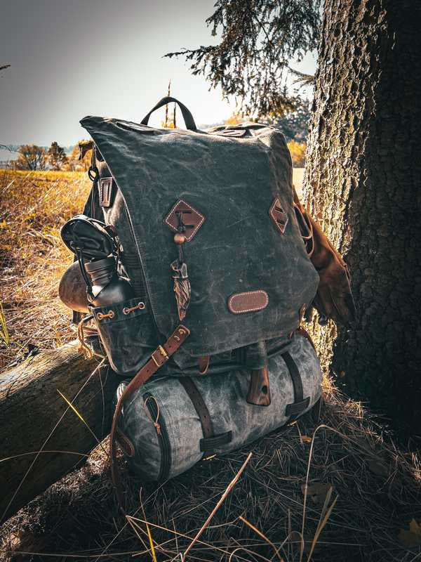 22383 3 batoh jubo bushcraft waxed ruksak zeleny
