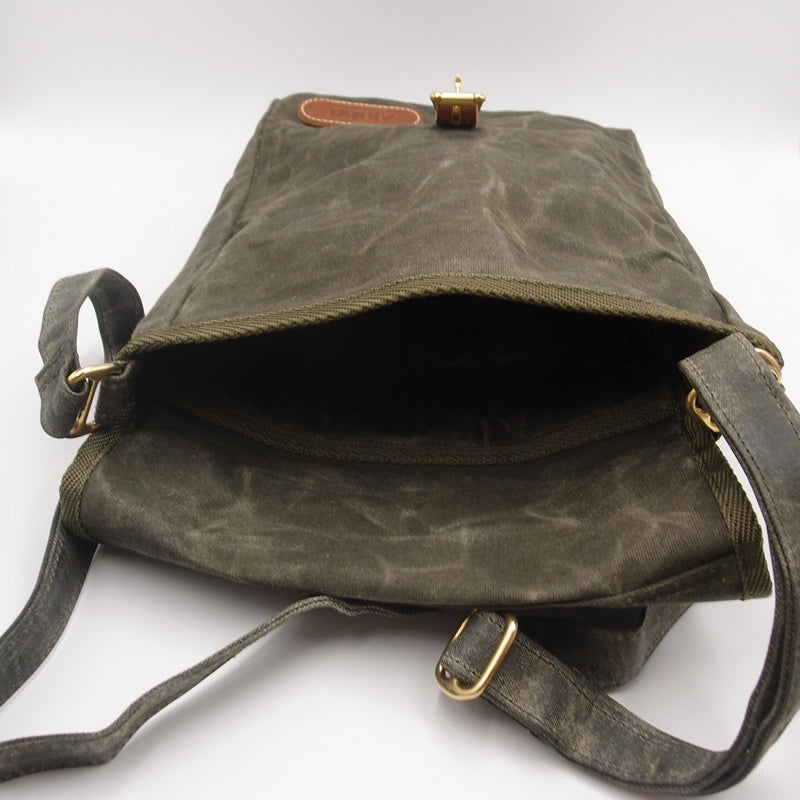 6853 5 taska pres rameno jubo bushcraft waxed pocketbag olivova