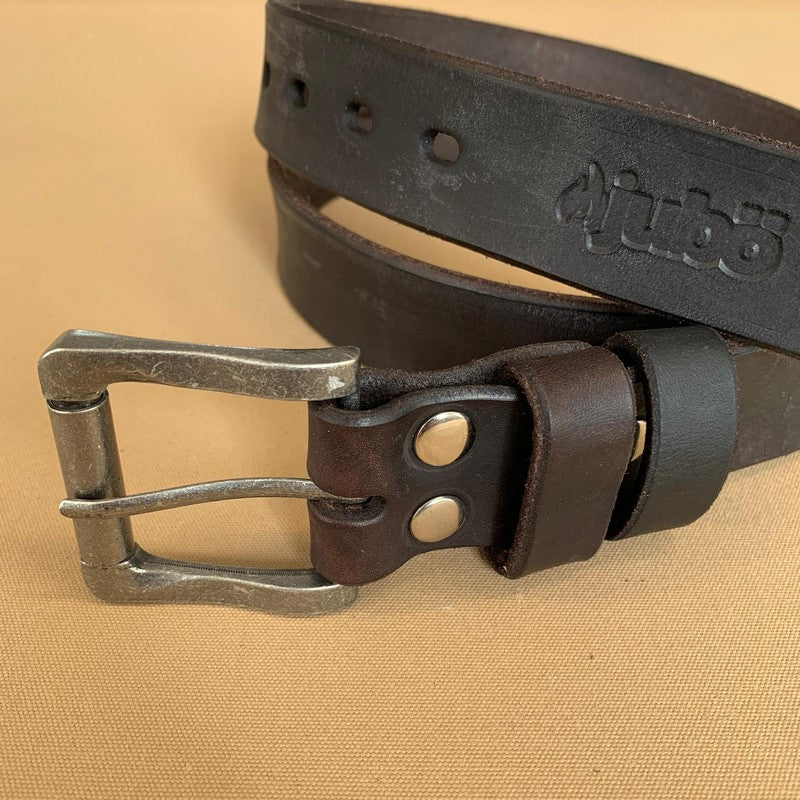 13872 4 kozeny opasek jubo bushcraft nytovany hnedy palisandr stribrna spona