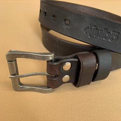 13872 4 kozeny opasek jubo bushcraft nytovany hnedy palisandr stribrna spona