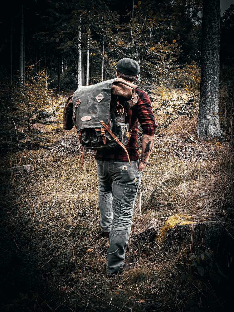 Batoh JUBÖ Bushcraft WAXED RukSak- zelený