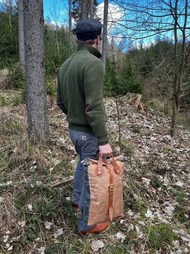 Taška RANEC JUBÖ Bushcraft WAXED - červená/písková