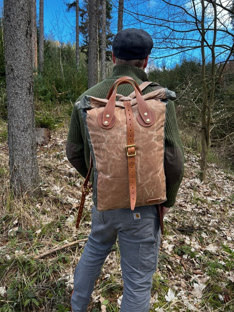 Ramena pro tašku RANEC JUBÖ Bushcraft WAXED - červená/písková
